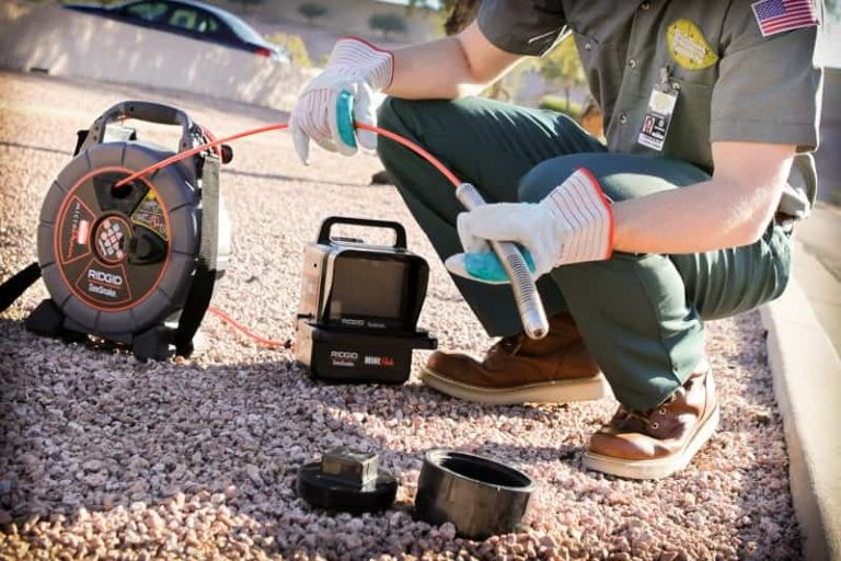 Drain camera identifying tree root intrusion inside pipes